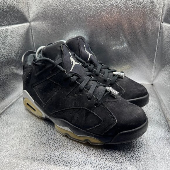 Size 12 Air Jordan 6 Retro Low Chrome Black Mens Lace-Up Shoes 304401-003 - Picture 3 of 12